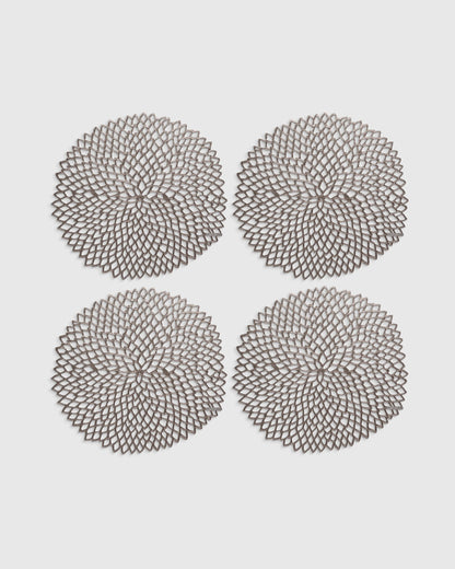 Pressed Dahlia Placemats, Set of 4 by Chilewich - One Size / Brass