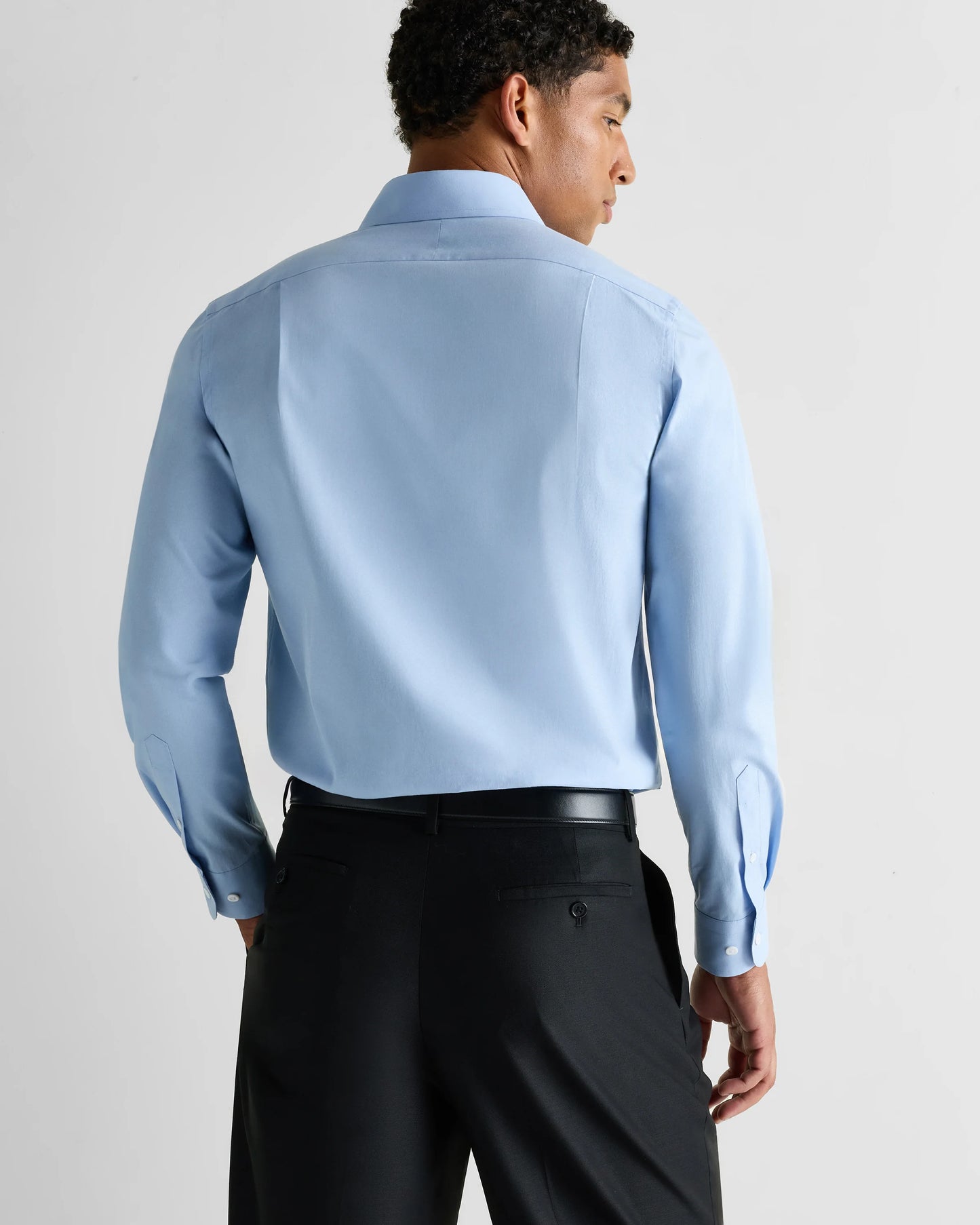 Organic Cotton Stretch Poplin Dress Shirt - S / White/Navy Minigrid