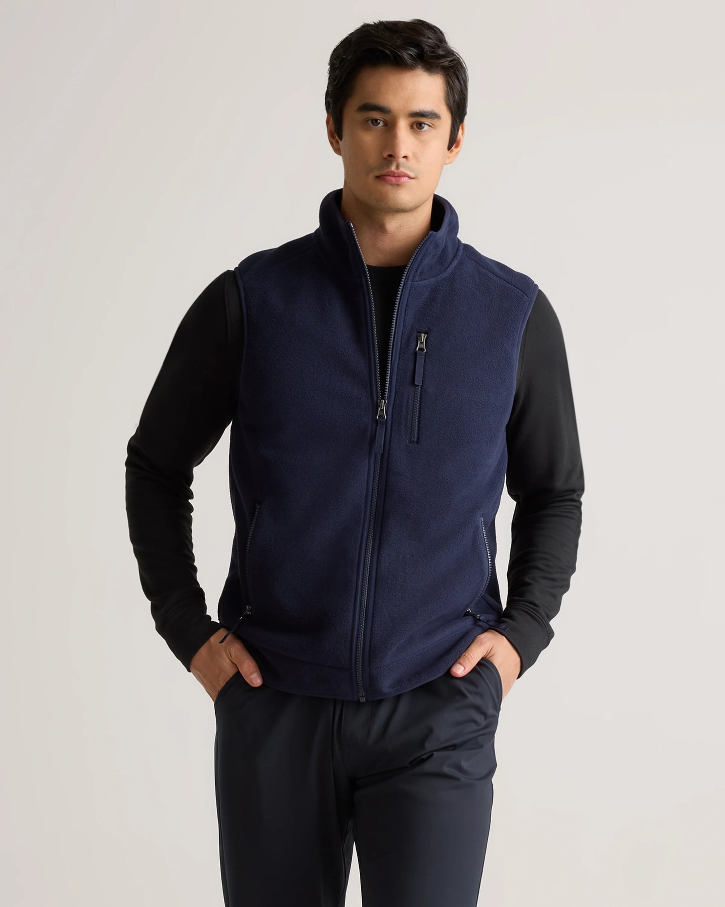 Polar Fleece Full-Zip Vest - S / Gravel