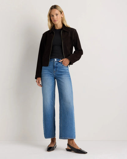 Luna Stretch Relaxed Straight Jeans - 24 / Cool Blue