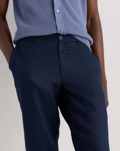 100% European Linen Trousers - 30X30 / Chambray Blue