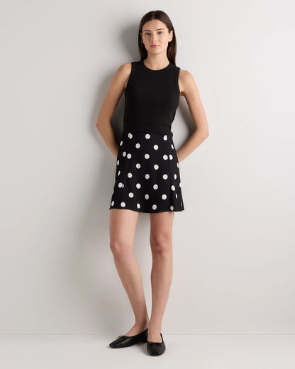 Lightweight Crepe A-Line Mini Skirt - XS / Moonstone Blue