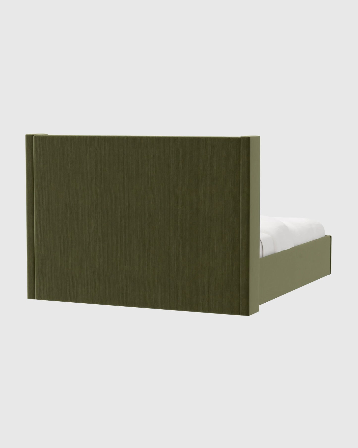 Wingback Bed in Performance Velvet - Full / Walnut