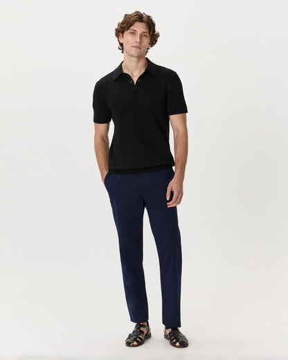100% Organic Cotton Mesh-Stitch Sweater Polo - XS / Charcoal
