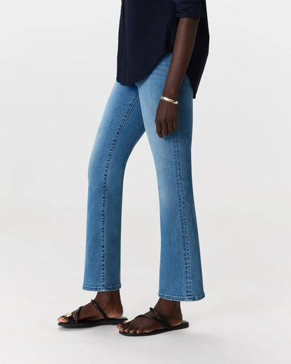 Nina Stretch Pull-On Kick Flare Jeans - XS / Raven Black