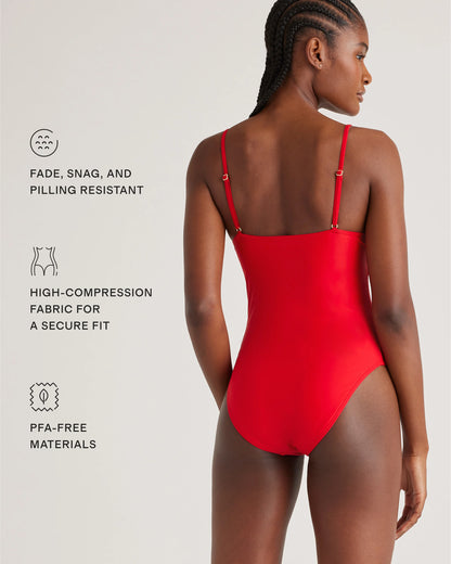 Italian Cami One-Piece Swimsuit - XS / Black