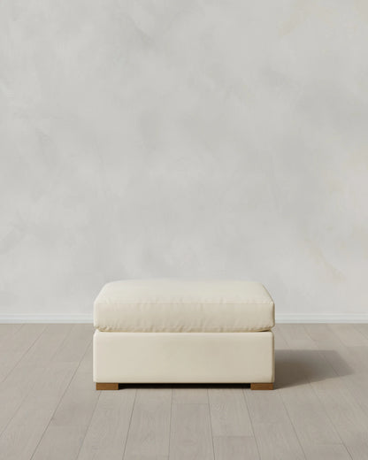 Hollis Slope Arm Ottoman in Performance Velvet - 37" / Taupe