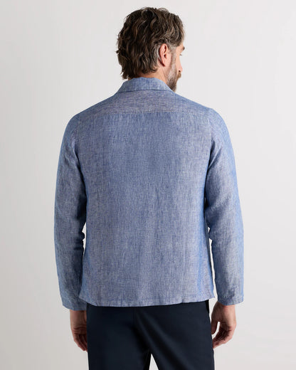 100% European Linen Chore Jacket - S / Flax