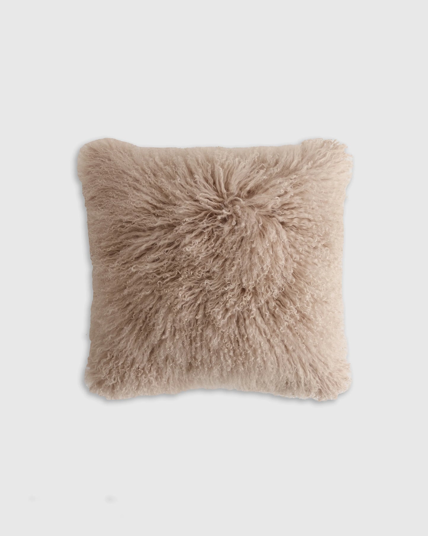 Luxe Mongolian Lamb Pillow Cover - 20x20 / Khaki