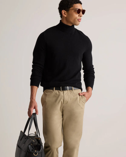 Mongolian Cashmere Turtleneck Sweater - S / Black