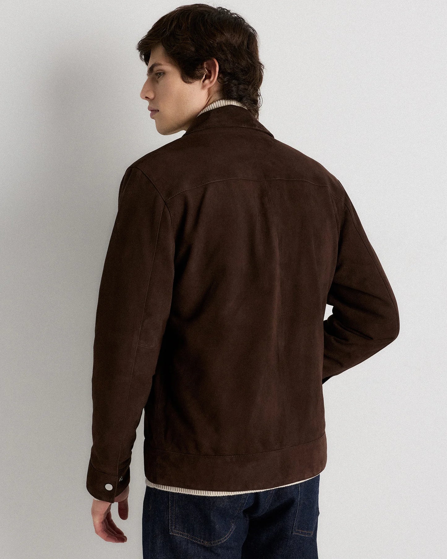 100% Suede Harrington Jacket - S / True Black