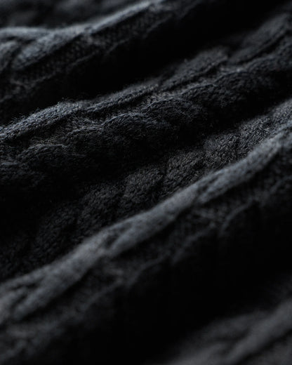 Australian Merino Wool Cable Crewneck Sweater - S / Heather Grey