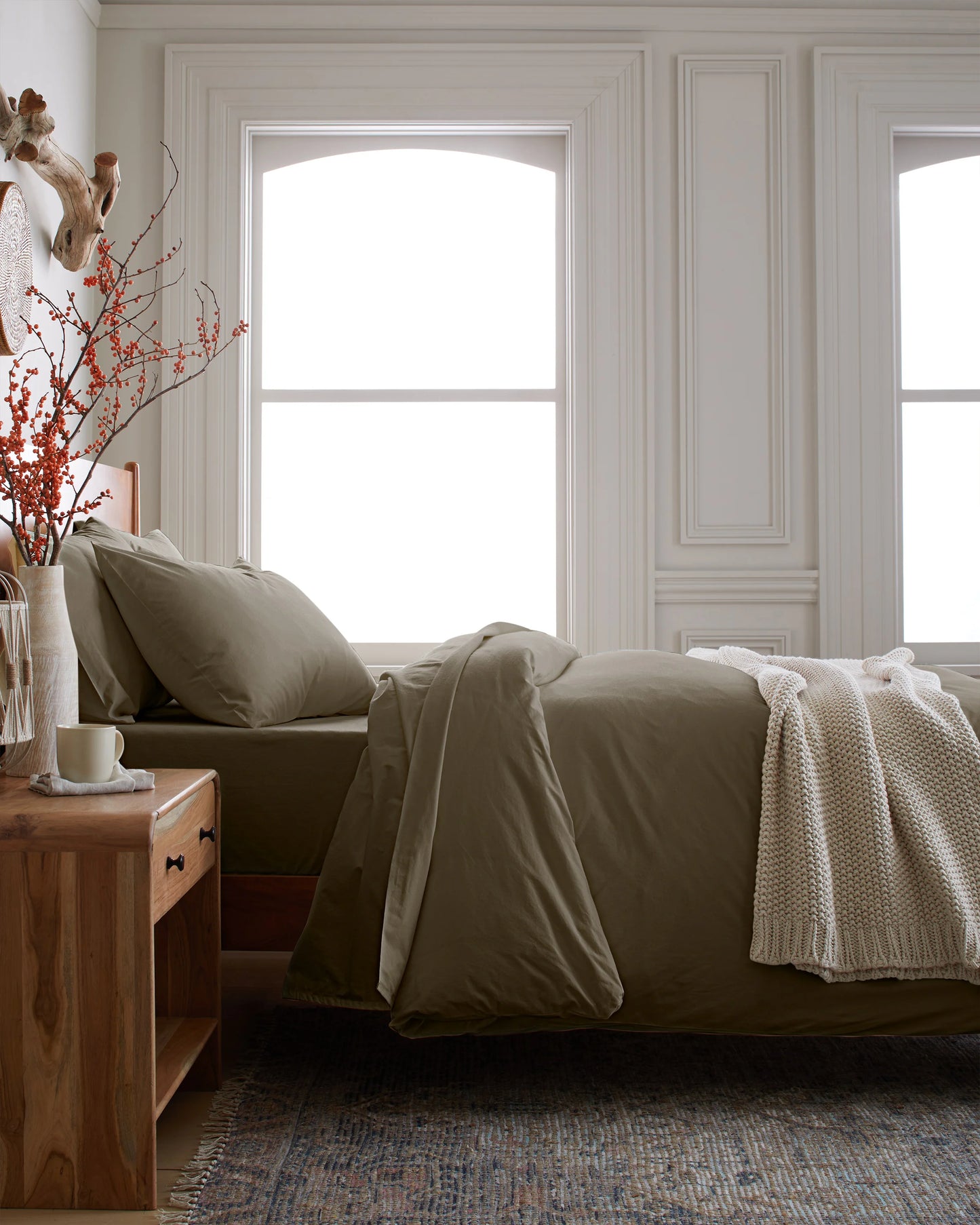 Organic Brushed Cotton Duvet Cover - Twin / Toffee