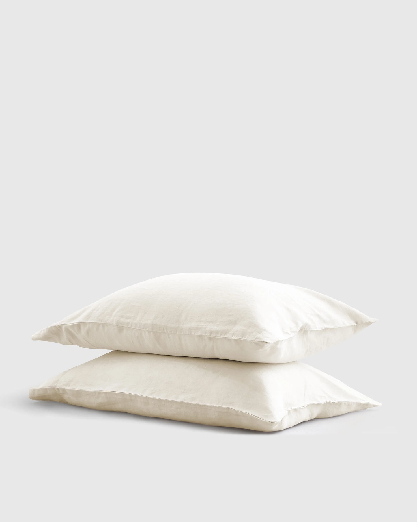 European Linen Pillowcase Set - Standard / White