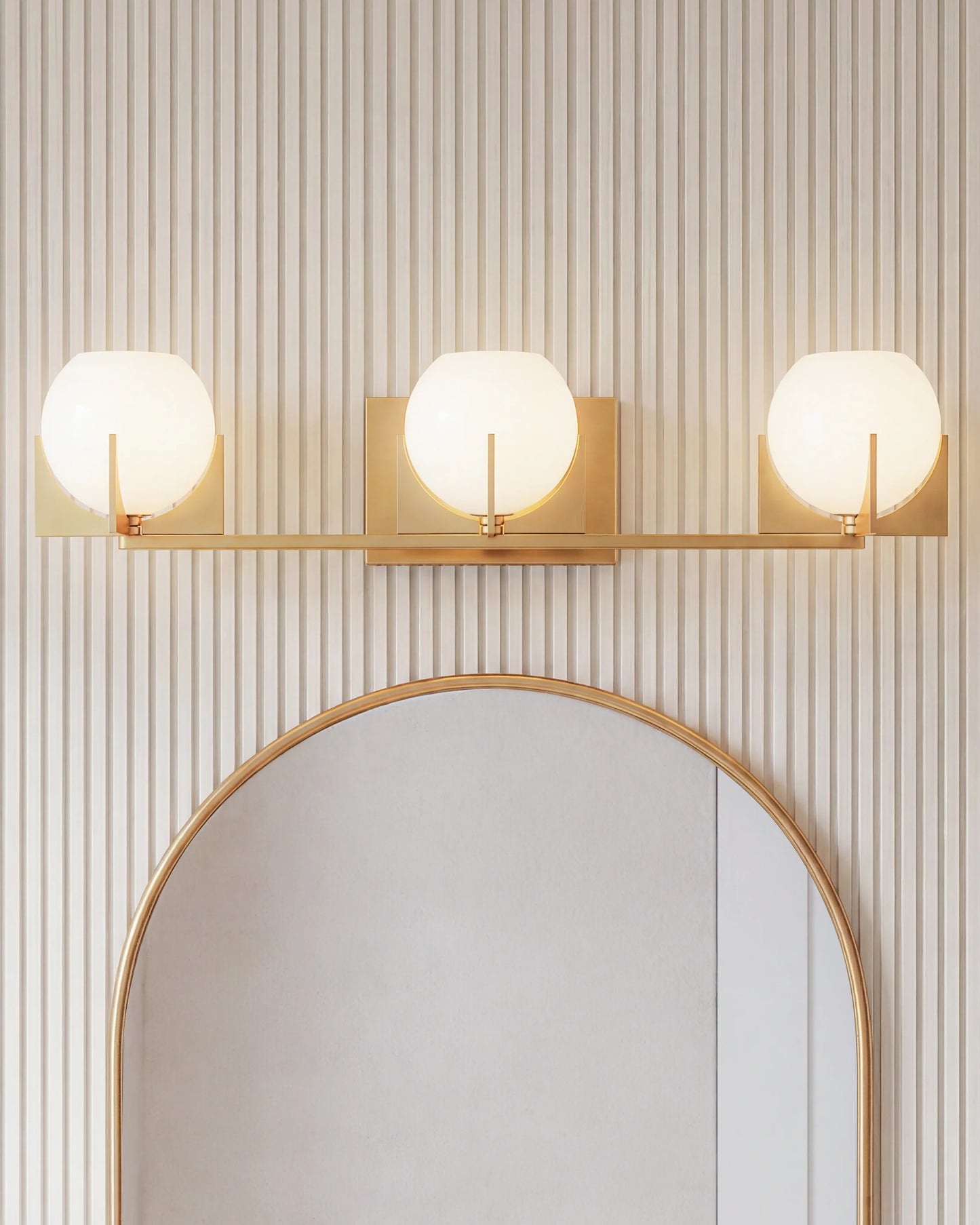 Deco Glass Globe Vanity Sconce - One Size / Brass
