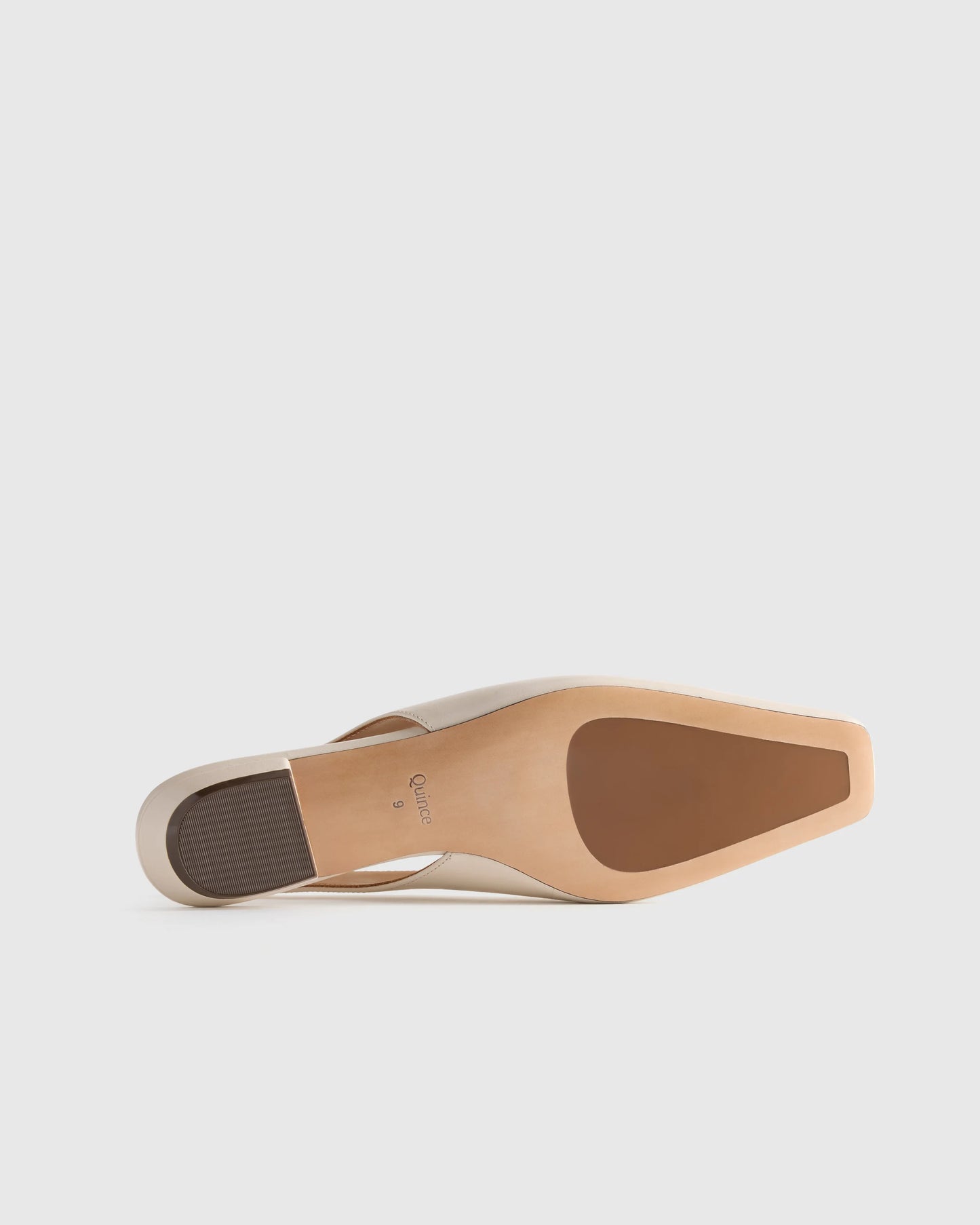 Italian Leather Slingback Flat - 5 / Bone