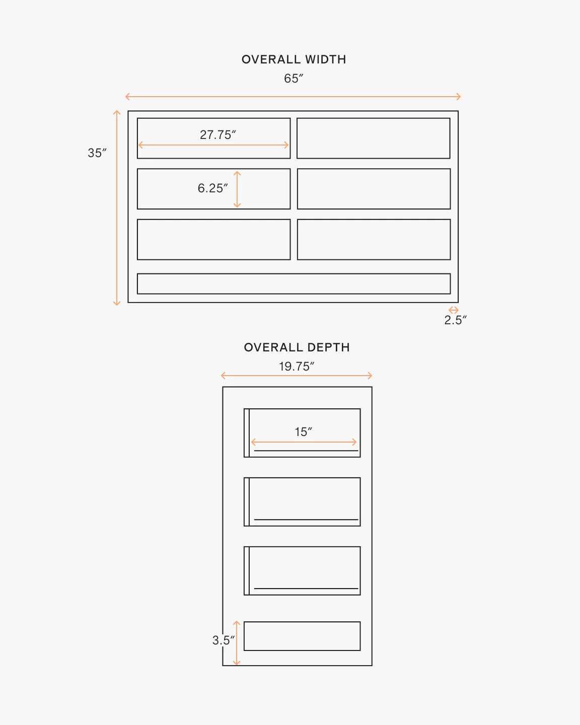 Solid Wood Frame 6-Drawer Dresser - One Size / Walnut Brown