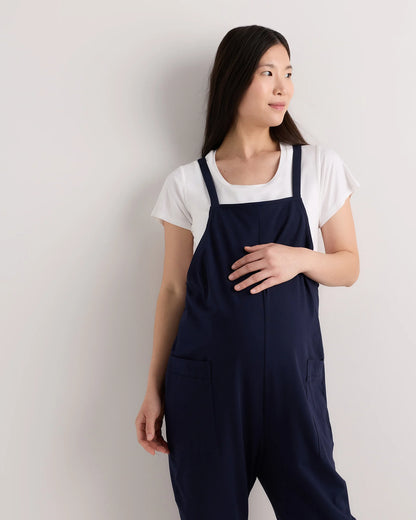 Organic Cotton Maternity Overalls - XS / Deep Navy