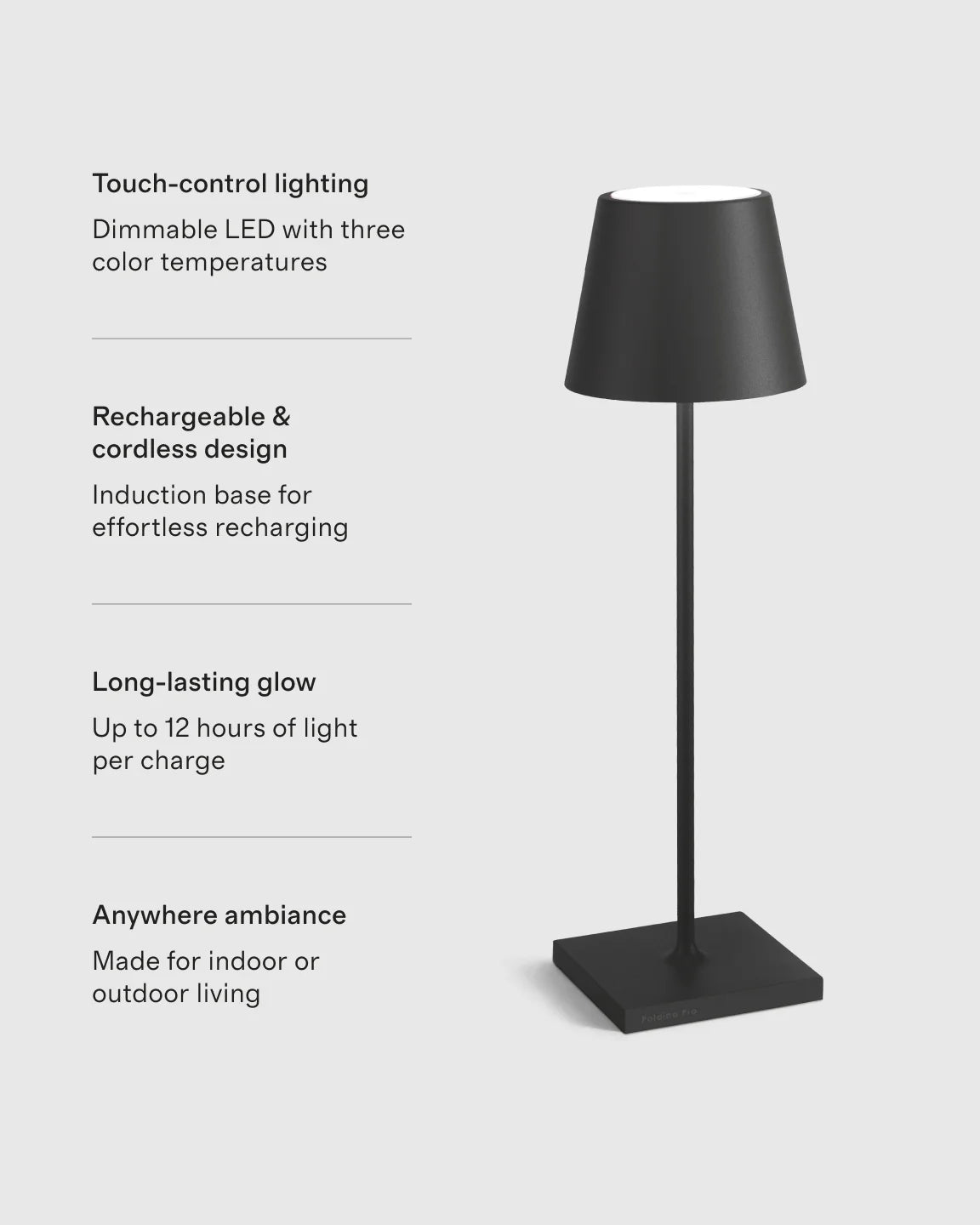Poldina Pro Rechargeable Table Lamp by Zafferano - Regular / White