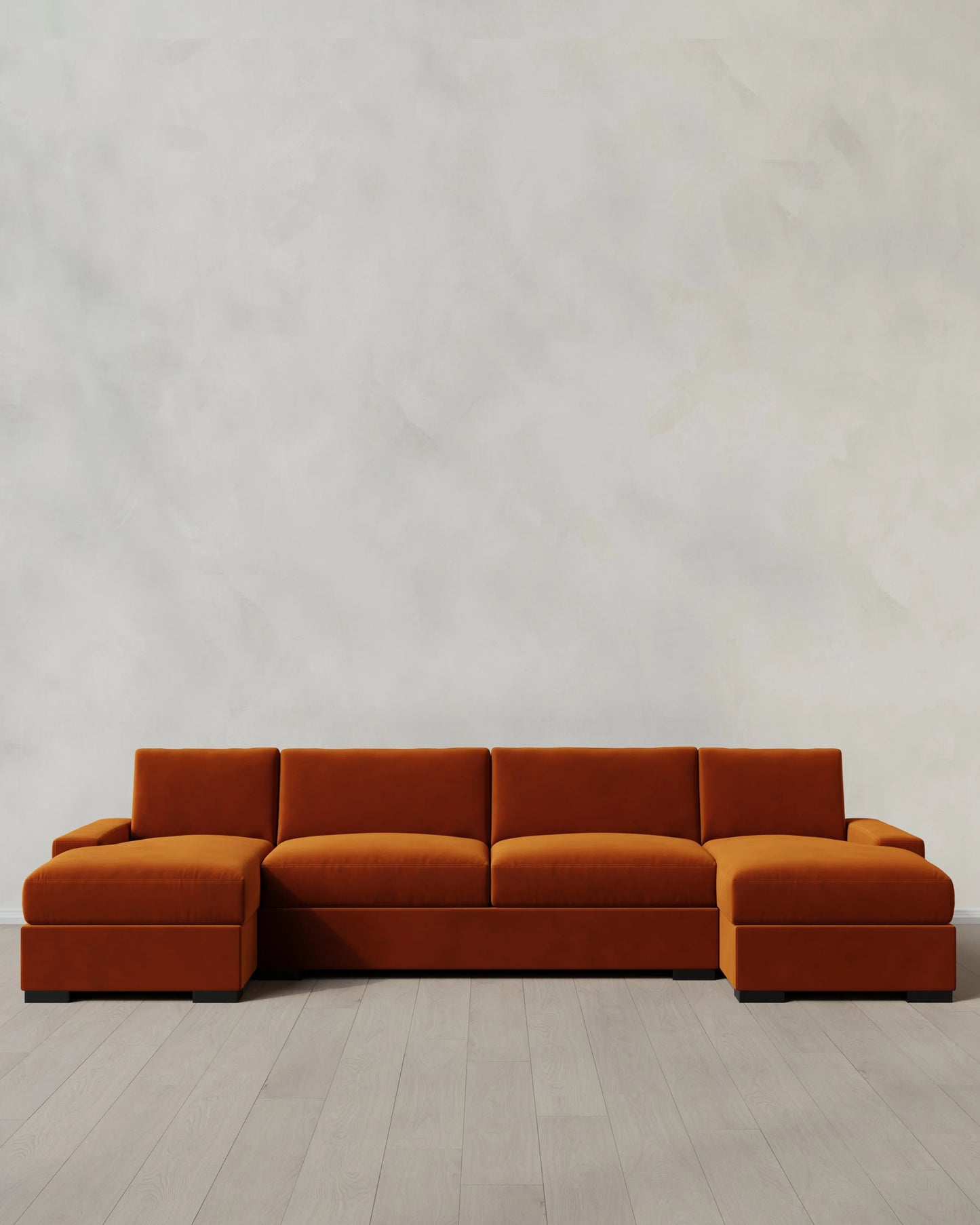 Stillman U Sectional in Performance Velvet - One Size / Java