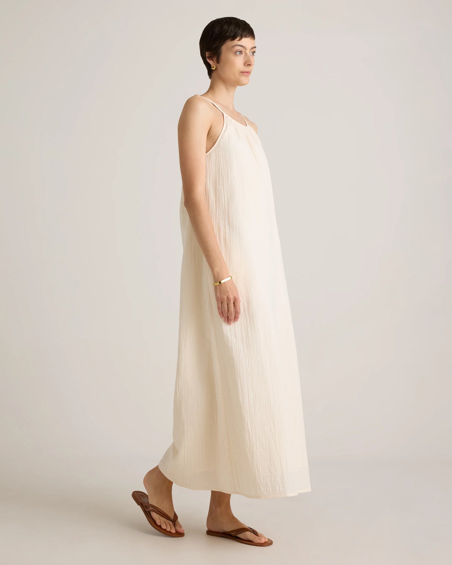 100% Organic Cotton Gauze Sleeveless Maxi Dress - XS / Spiced Orange
