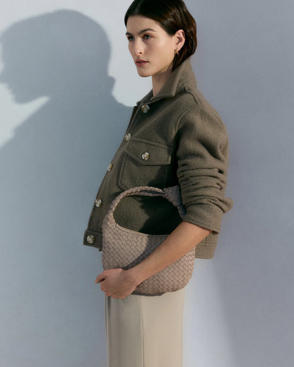 100% Merino Wool Cropped Shirt Jacket - XS / Mulled Wine