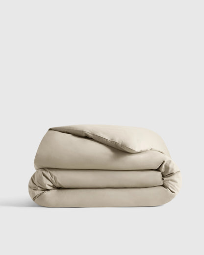 Organic Crisp Percale Duvet Cover - Twin / Ivory