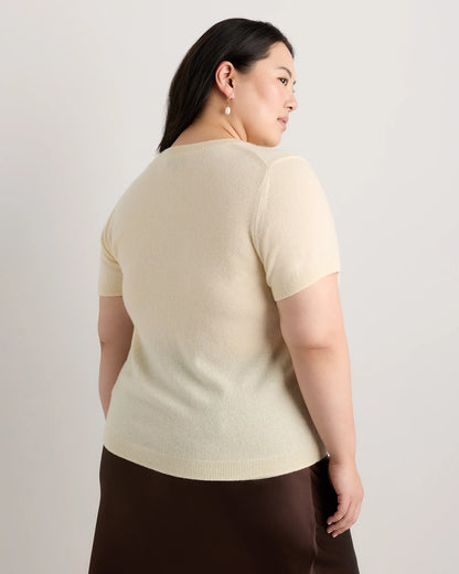 Mongolian Cashmere Tee - 1X / Heather Vintage Pink