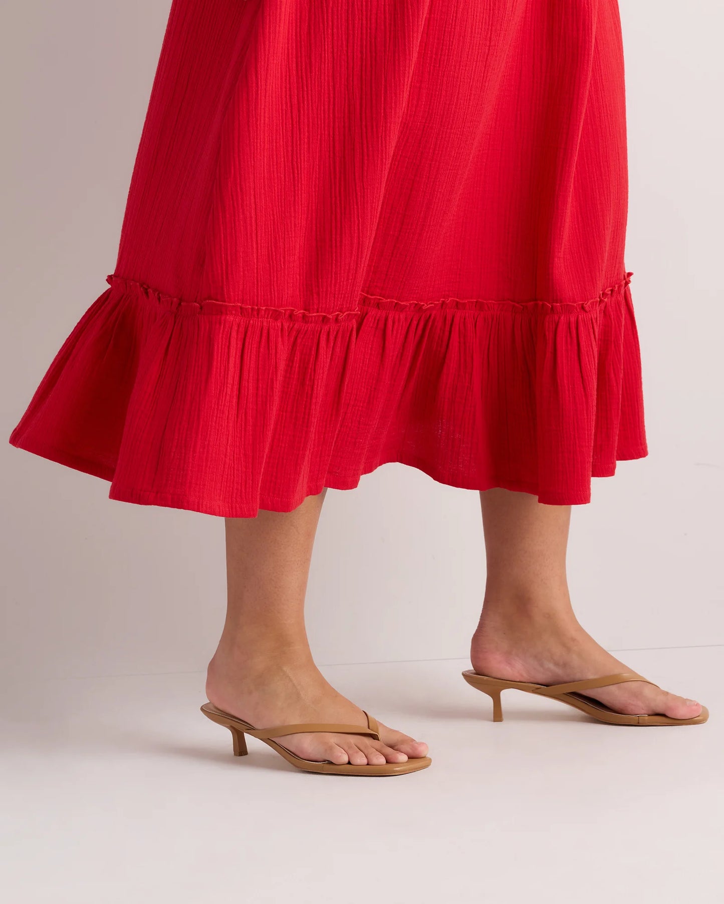 100% Organic Cotton Gauze Smocked Maxi Skirt - 1X / White