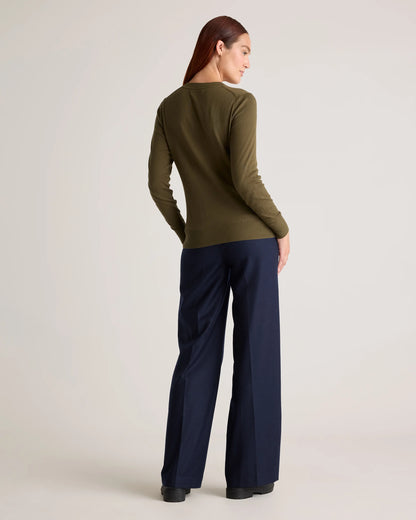Lightweight Cotton Cashmere Crew Sweater - XS / Mountain Spring Blue