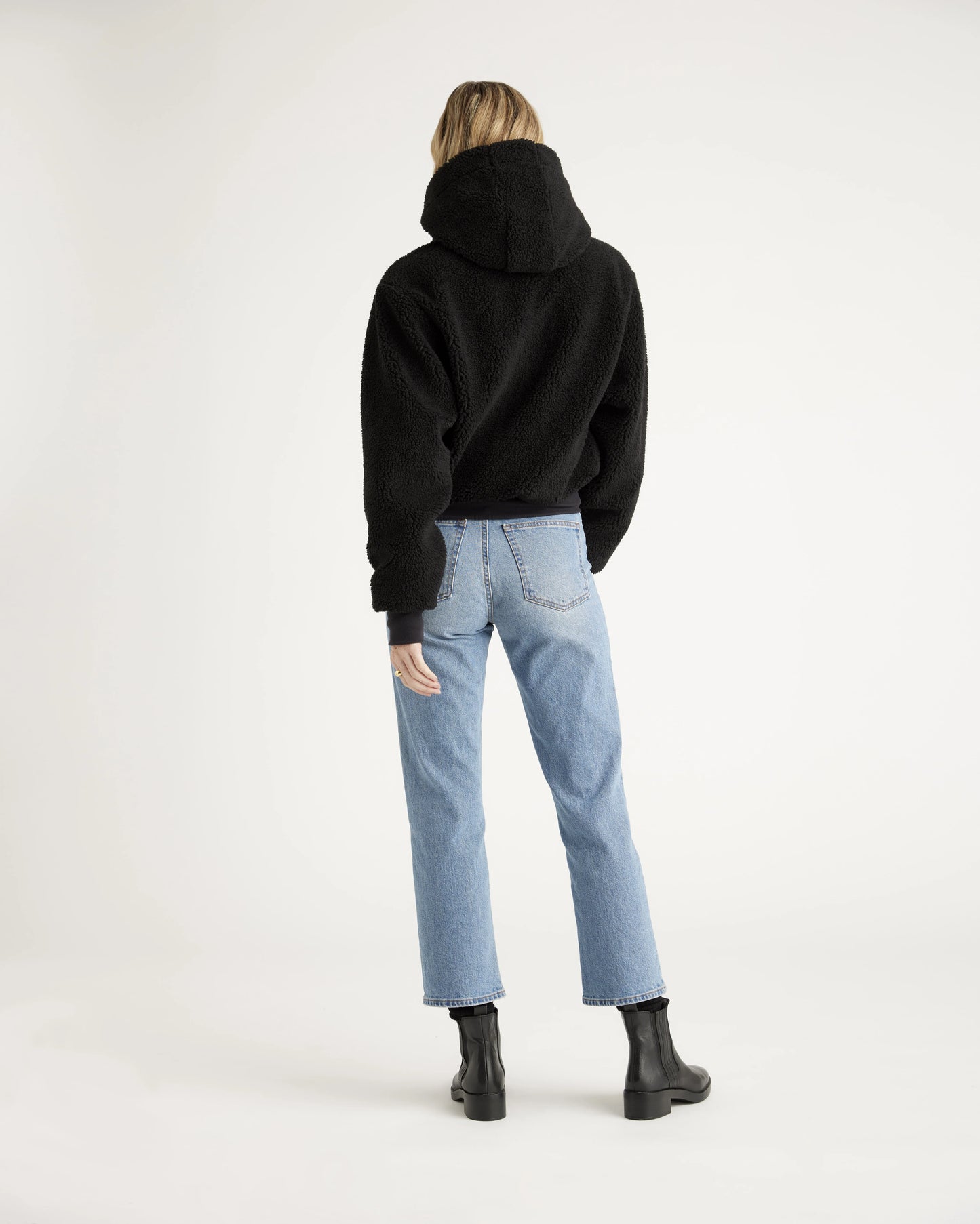 Hooded Sherpa Jacket - XS / Black