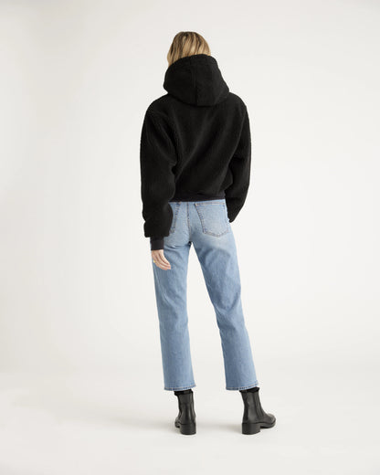 Hooded Sherpa Jacket - XS / Black