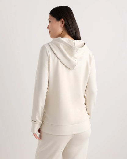 SuperSoft Fleece Maternity & Nursing Hoodie - XS / Off-White