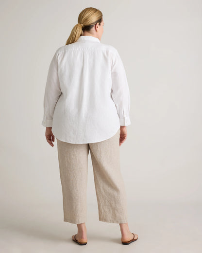 100% European Linen Long Sleeve Shirt - 1X / Flax