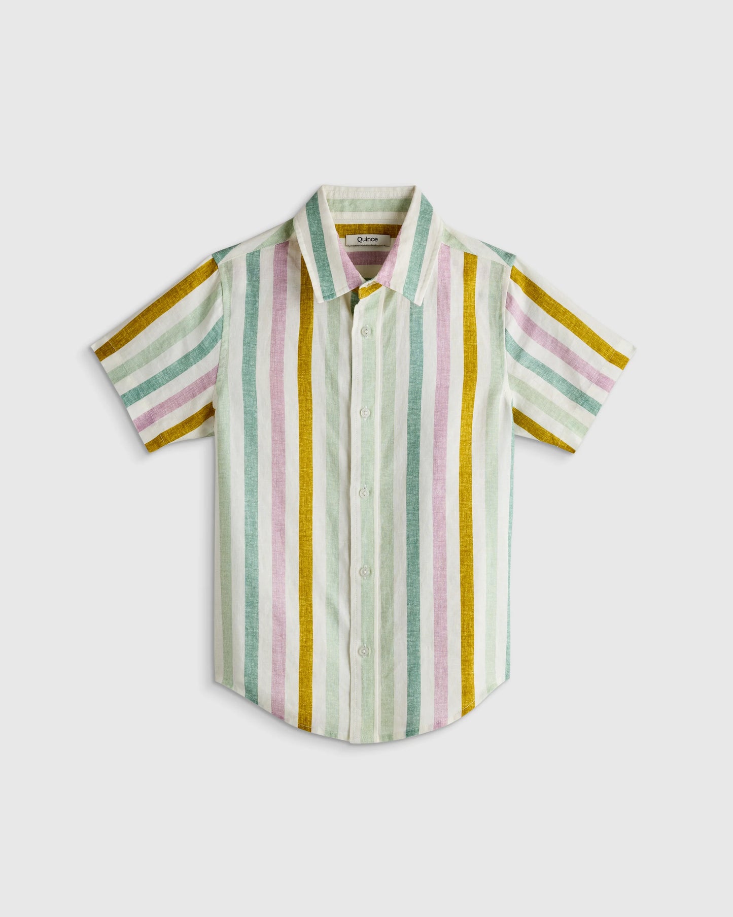 100% European Linen Printed Short Sleeve Shirt - 6 / Multi Palm