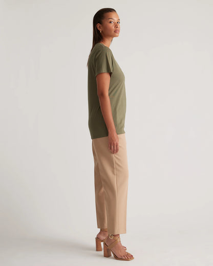 Cotton Modal V-Neck Tee - XS / Navy