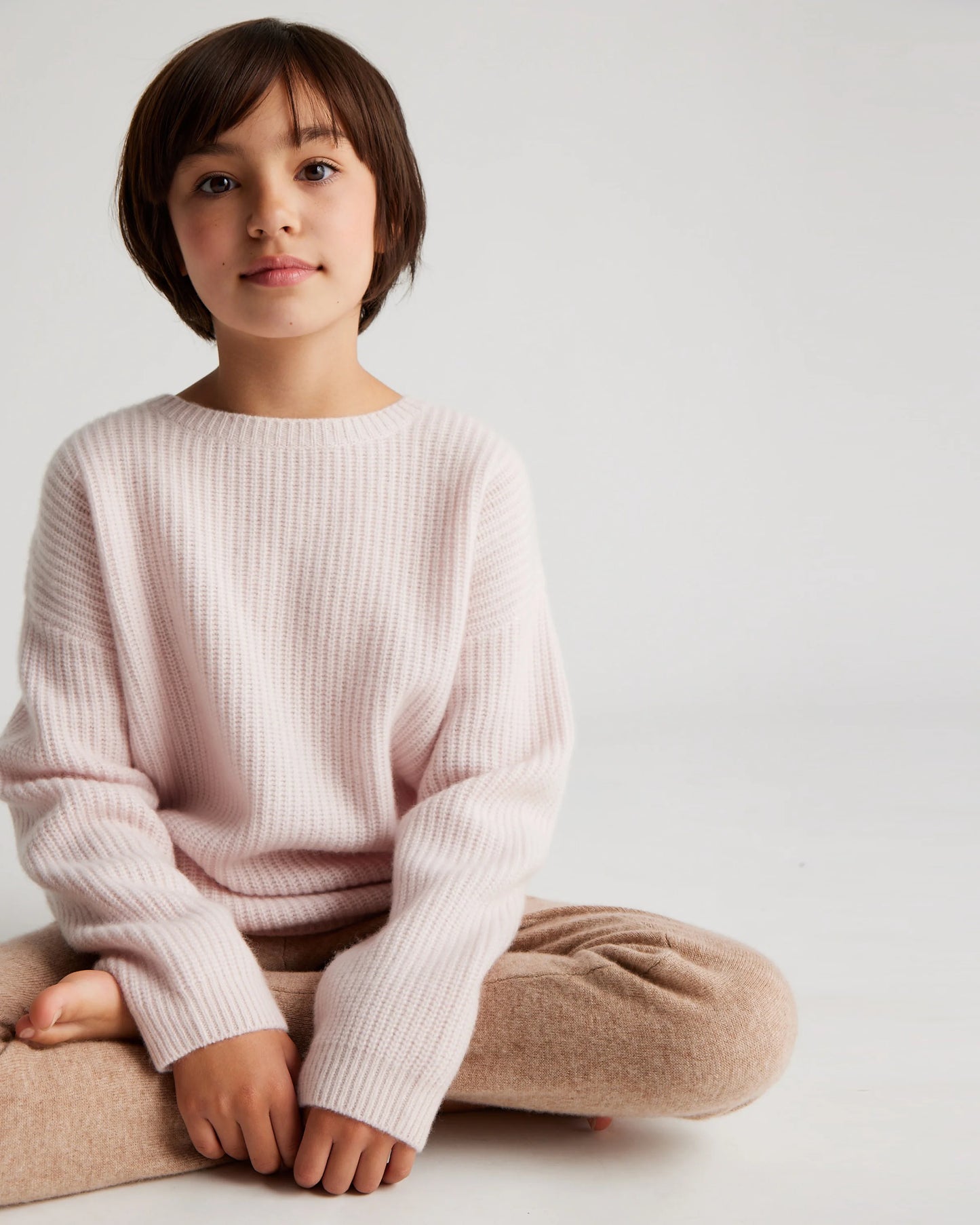 Washable Cashmere Fisherman Tunic Sweater - 6 / Oatmeal