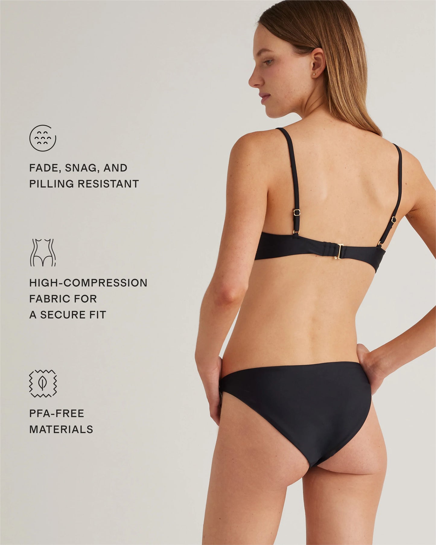 Italian V-Neck Bikini Top - XS / Black