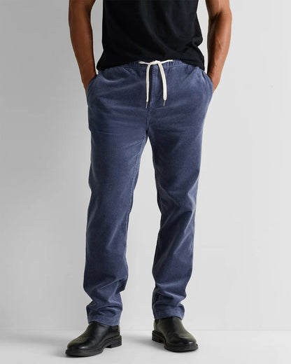 Organic Stretch Corduroy Drawstring Trousers - S / Storm Blue
