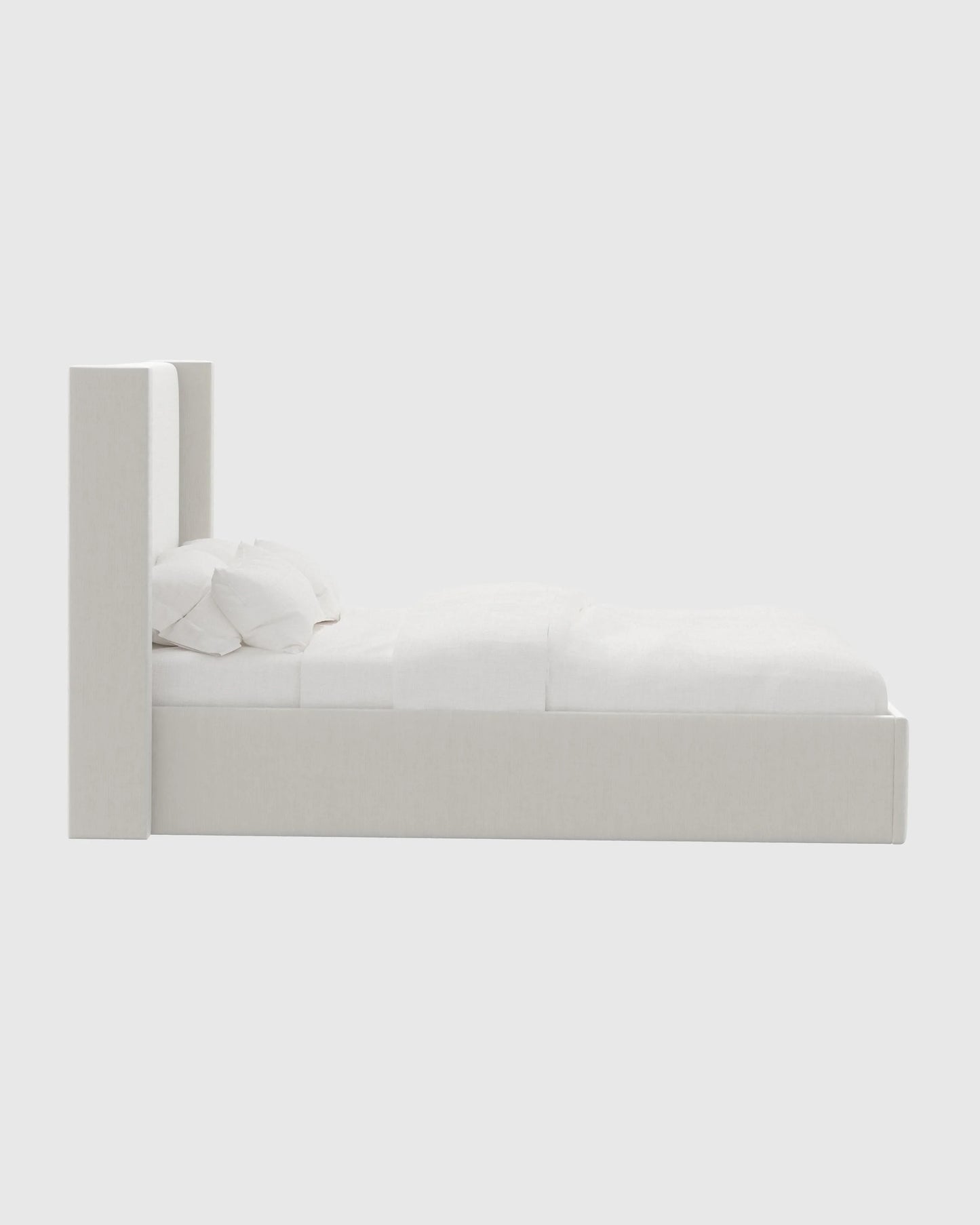 Wingback Bed in Performance Velvet - Full / Walnut