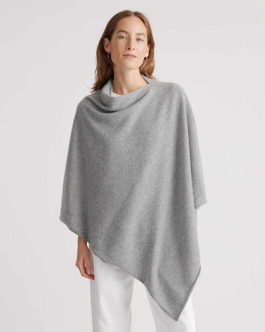 Mongolian Cashmere Poncho - One Size / Heather Grey