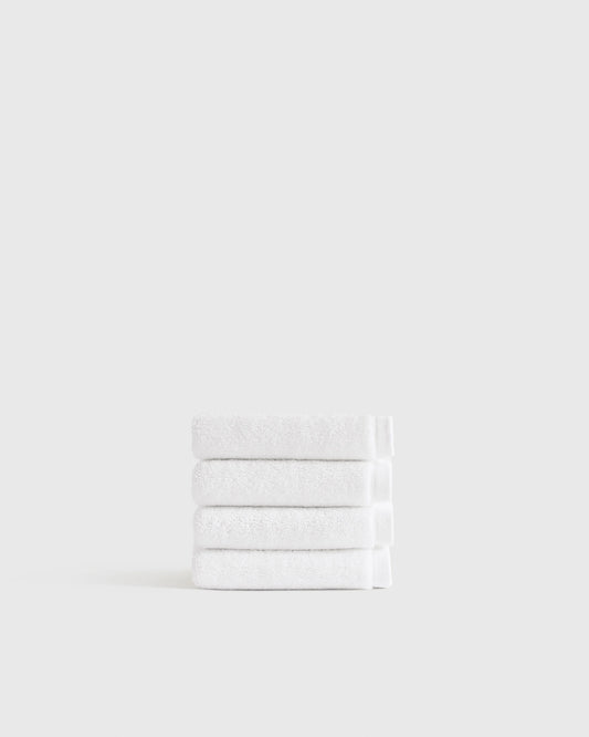 Plush Organic Turkish Cotton Washcloth (Set of 4) - One Size / White