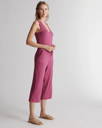 French Terry Modal Jumpsuit - XS / Rose