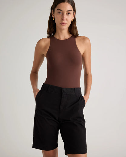Organic Stretch Cotton Chino Bermuda Shorts - 0 / Bayberry Olive