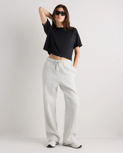 Flowknit Breeze Boxy Cropped Tee - XS / Heather Deep Navy