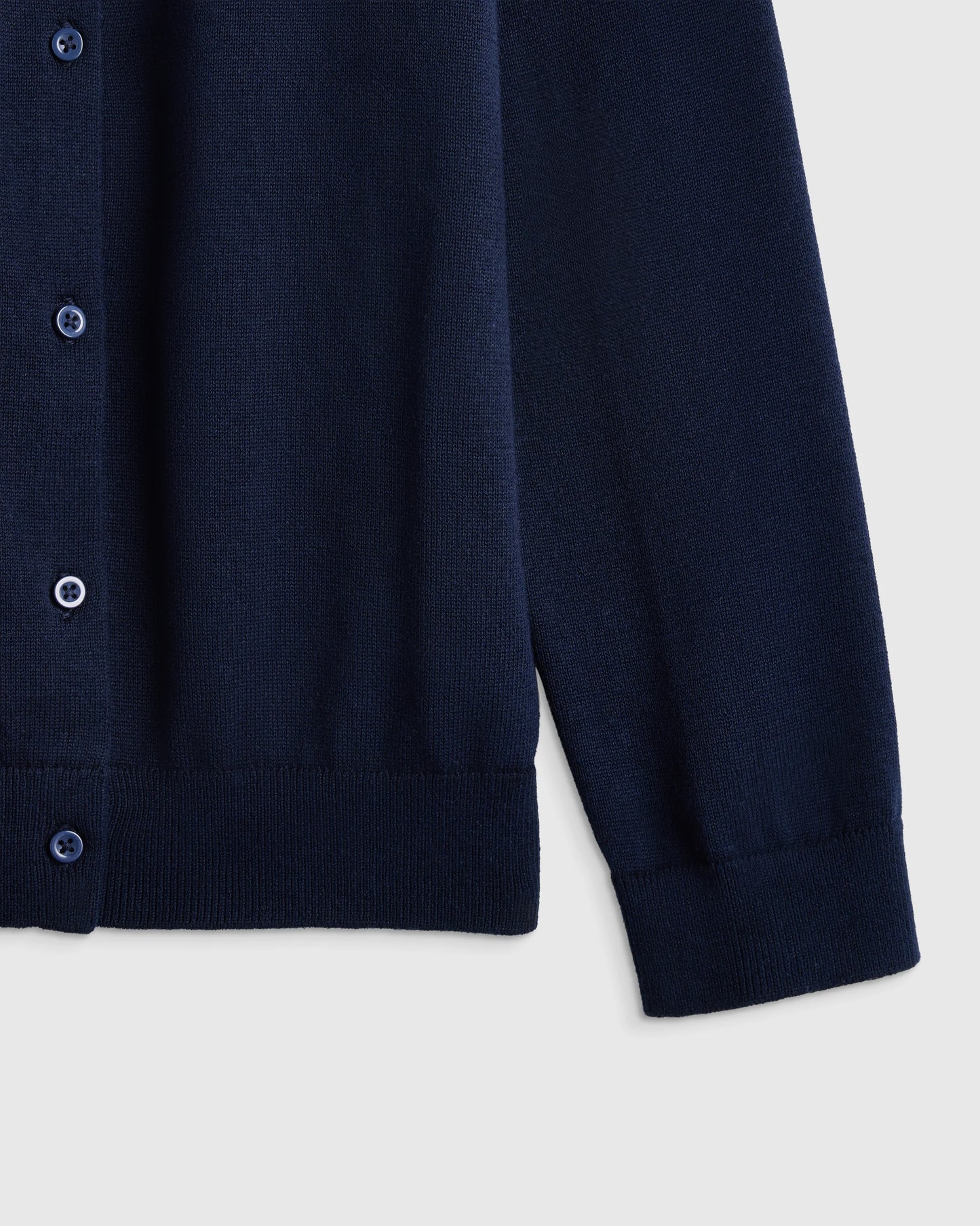 100% Organic Cotton Crewneck Cardigan - 6 / Ivory
