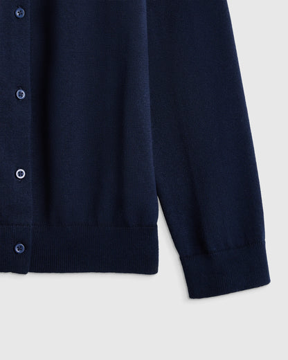 100% Organic Cotton Crewneck Cardigan - 6 / Ivory