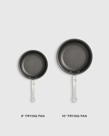 5-Ply Stainless Steel Nonstick Cookware: 2-Piece Frying Pan Set: 8" & 10" - 8" & 10" / No Color