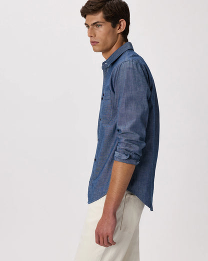 100% Organic Chambray Long Sleeve Shirt - S / Light Chambray
