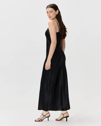 100% Washable Silk Maxi Slip Dress - XS / Cordovan Red Hibiscus